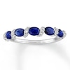 Thumbnail Image 1 of Natural Sapphire Ring 1/4 ct tw Diamonds 14K White Gold
