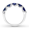 Thumbnail Image 1 of Natural Sapphire Ring 1/4 ct tw Diamonds 14K White Gold