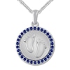 Thumbnail Image 0 of Footprints Necklace Lab-Created Sapphires Sterling Silver