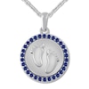 Thumbnail Image 1 of Footprints Necklace Lab-Created Sapphires Sterling Silver