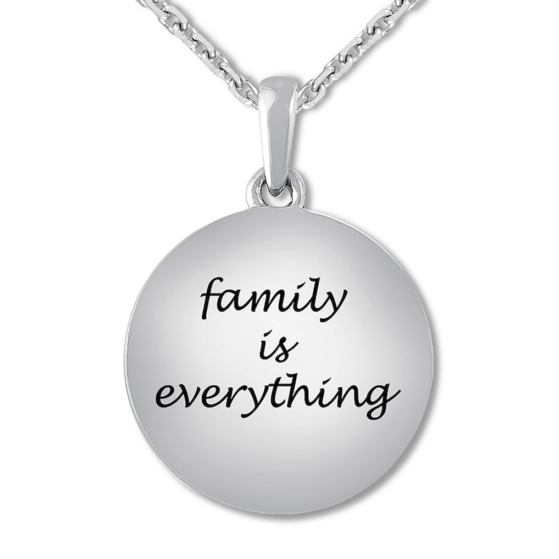 Main Image 2 of Footprints Necklace Lab-Created Sapphires Sterling Silver