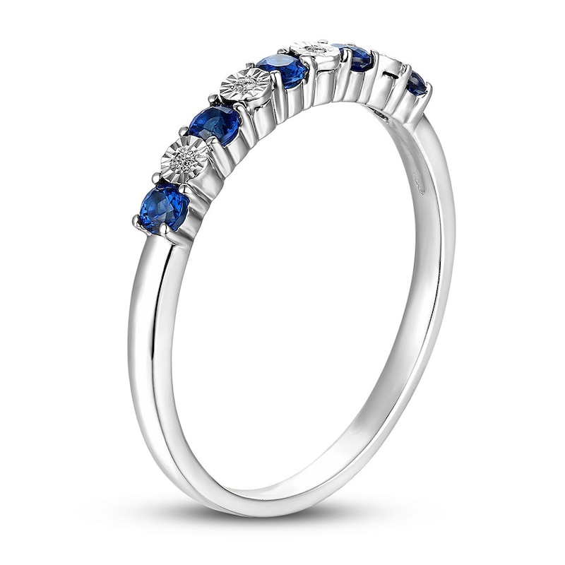 Stackable Ring Lab-Created Sapphires 10K White Gold