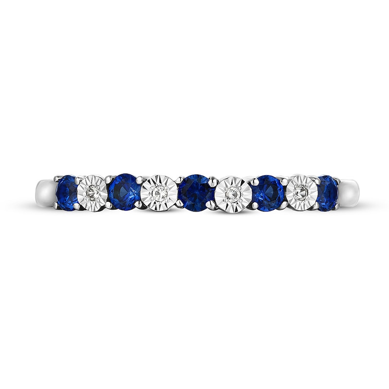 Stackable Ring Lab-Created Sapphires 10K White Gold