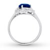 Thumbnail Image 2 of Lab-Created Sapphire Ring 1/10 ct tw Diamonds Sterling Silver