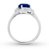 Thumbnail Image 1 of Lab-Created Sapphire Ring 1/10 ct tw Diamonds Sterling Silver