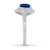 Thumbnail Image 3 of Lab-Created Sapphire Ring 1/10 ct tw Diamonds Sterling Silver