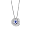 Thumbnail Image 2 of Lab-Created Sapphire Necklace with Diamonds Sterling Silver