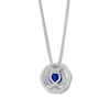 Thumbnail Image 3 of Lab-Created Sapphire Necklace with Diamonds Sterling Silver