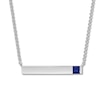 Thumbnail Image 0 of Lab-Created Sapphire Bar Necklace Sterling Silver