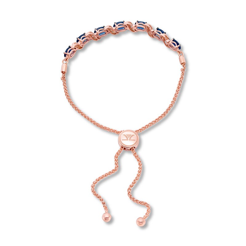 Le Vian Natural Sapphire Bracelet 1/10 cttw Diamonds 14K Strawberry Gold