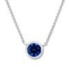 Thumbnail Image 0 of Natural Sapphire Necklace Bezel-set 10K White Gold 18"