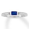 Thumbnail Image 0 of Natural Sapphire Ring 1/10 ct tw Diamonds 10K White Gold