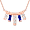 Thumbnail Image 0 of Natural Sapphire Necklace 1/10 ct tw Diamonds 10K Rose Gold