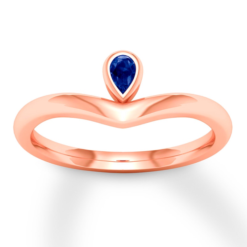 Natural Sapphire Ring 10K Rose Gold