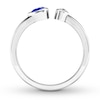 Thumbnail Image 1 of Natural Sapphire & Diamond Ring 10K White Gold