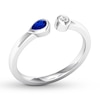 Thumbnail Image 3 of Natural Sapphire & Diamond Ring 10K White Gold