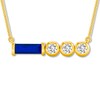 Thumbnail Image 0 of Natural Sapphire Necklace 1/10 ct tw Diamonds 10K Yellow Gold