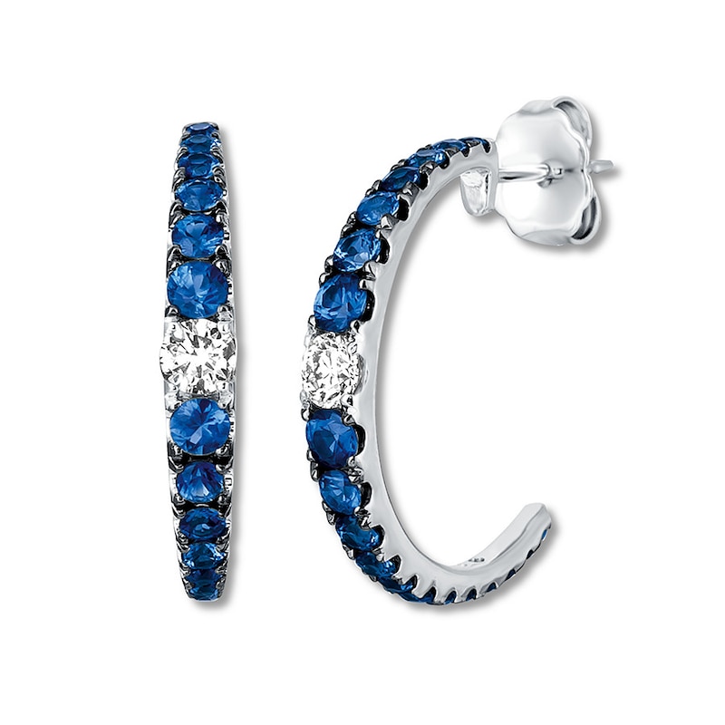 Main Image 1 of Le Vian Natural Sapphire Earrings 1/5 ct tw Diamonds 14K Gold