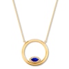 Thumbnail Image 1 of Natural Sapphire Circle Necklace Marquise 10K Yellow Gold