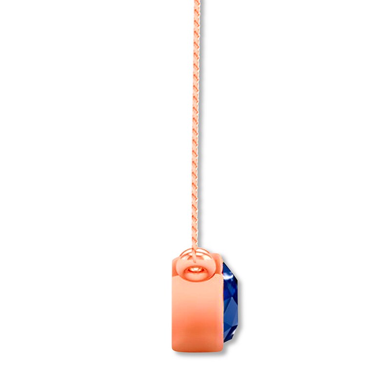 Main Image 2 of Natural Sapphire Necklace Pear-shaped 10K Rose Gold