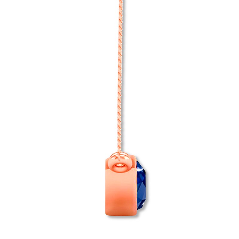 Natural Sapphire Necklace Pear-shaped 10K Rose Gold