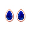 Natural Sapphire Earrings Pear-shaped Bezel-set 10K Rose Gold