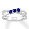 Thumbnail Image 0 of Natural Sapphire Ring 1/15 ct tw Diamonds 10K White Gold