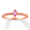 Natural Pink Sapphire Ring Bezel-set 10K Rose Gold