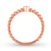 Natural Pink Sapphire Ring Bezel-set 10K Rose Gold