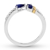Thumbnail Image 1 of Natural Sapphire Ring White Topaz Sterling Silver/10K Yellow Gold