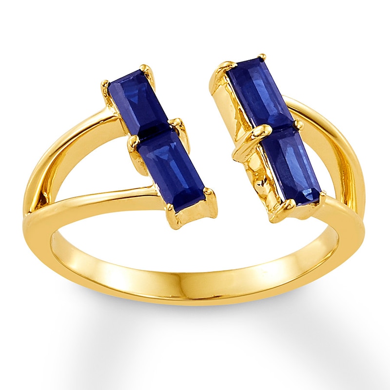 Natural Sapphire Deconstructed Ring 10K Yellow Gold