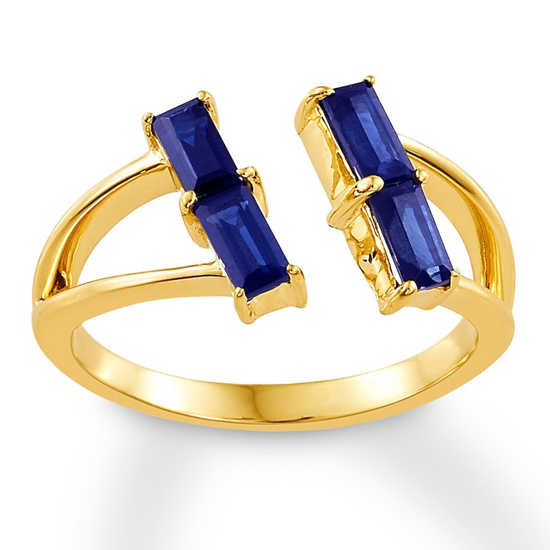 Main Image 1 of Natural Sapphire Deconstructed Ring 10K Yellow Gold