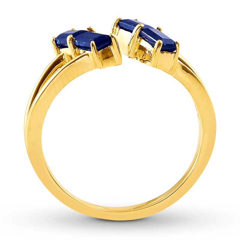 Natural Sapphire Deconstructed Ring 10K Yellow Gold