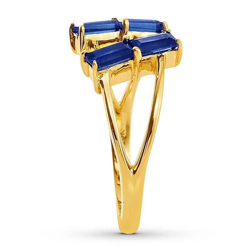 Natural Sapphire Deconstructed Ring 10K Yellow Gold