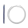 Thumbnail Image 0 of Natural Sapphire Hoop Earrings 10K White Gold