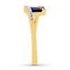 Thumbnail Image 2 of Lab-Created Sapphire Ring 1/8 ct tw Diamonds 10K Yellow Gold