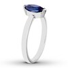 Thumbnail Image 1 of Lab-Created Sapphire Ring Marquise 10K White Gold