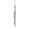 Thumbnail Image 1 of Blue & White Lab-Created Sapphire Cross Necklace 10K White Gold