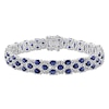 Thumbnail Image 1 of Natural Blue and White Sapphire Bracelet 14K White Gold