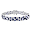 Thumbnail Image 0 of Natural Blue and White Sapphire Bracelet 14K White Gold