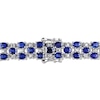 Thumbnail Image 1 of Natural Blue and White Sapphire Bracelet 14K White Gold