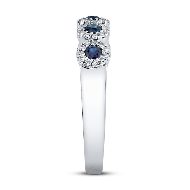 Shy Creation Sapphire Ring 1/8 ct tw Diamonds 14K White Gold SC55003012