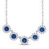 Thumbnail Image 0 of Shy Creation Sapphire Necklace 1/8 cttw Diamonds 14K White Gold SC55004741V2