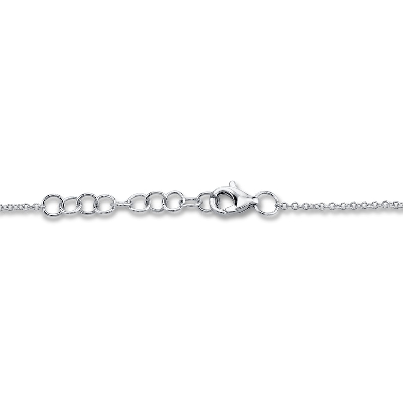 Main Image 3 of Shy Creation Sapphire Adjustable Bracelet 1/5 cttw Diamonds 14K White Gold SC55005033