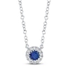 Thumbnail Image 0 of Shy Creation Sapphire Necklace with Diamonds 14K White Gold SC55002751