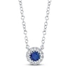Thumbnail Image 1 of Shy Creation Sapphire Necklace with Diamonds 14K White Gold SC55002751