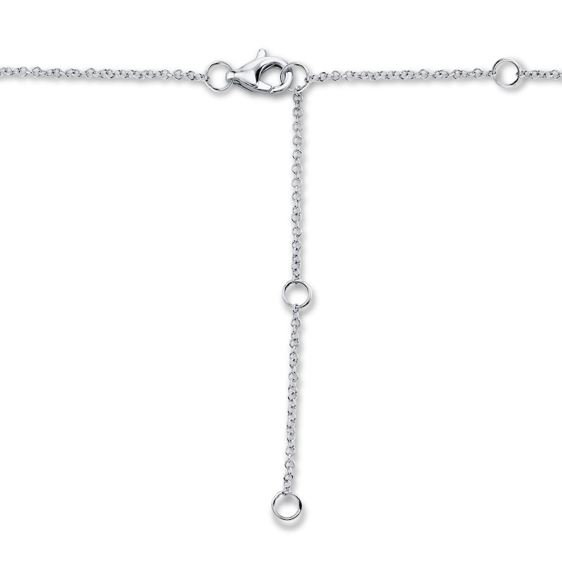Main Image 3 of Shy Creation Sapphire Necklace with Diamonds 14K White Gold SC55002751