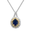 Thumbnail Image 0 of Natural Sapphire Necklace 5/8 ct tw Diamonds 14K White Gold