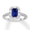 Thumbnail Image 0 of Natural Sapphire Ring 1/3 carat tw Diamonds 14K White Gold