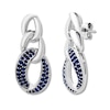 Thumbnail Image 0 of Natural Sapphire Link Drop Earrings 10K White Gold